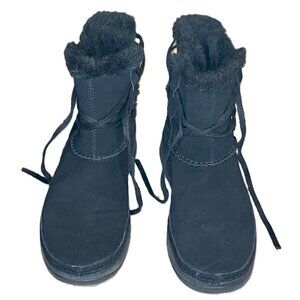 Skechers Women's Tone-Ups Black Faux Fur Lined Boots Size 8
